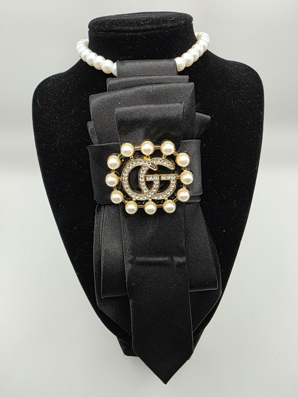 Tie Necklace | Black Satin